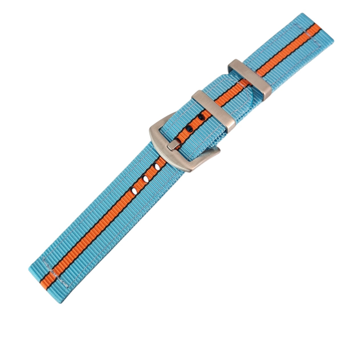 Nylon Armband zweiteilig Farbe blau gestreift in kräftigen Farben