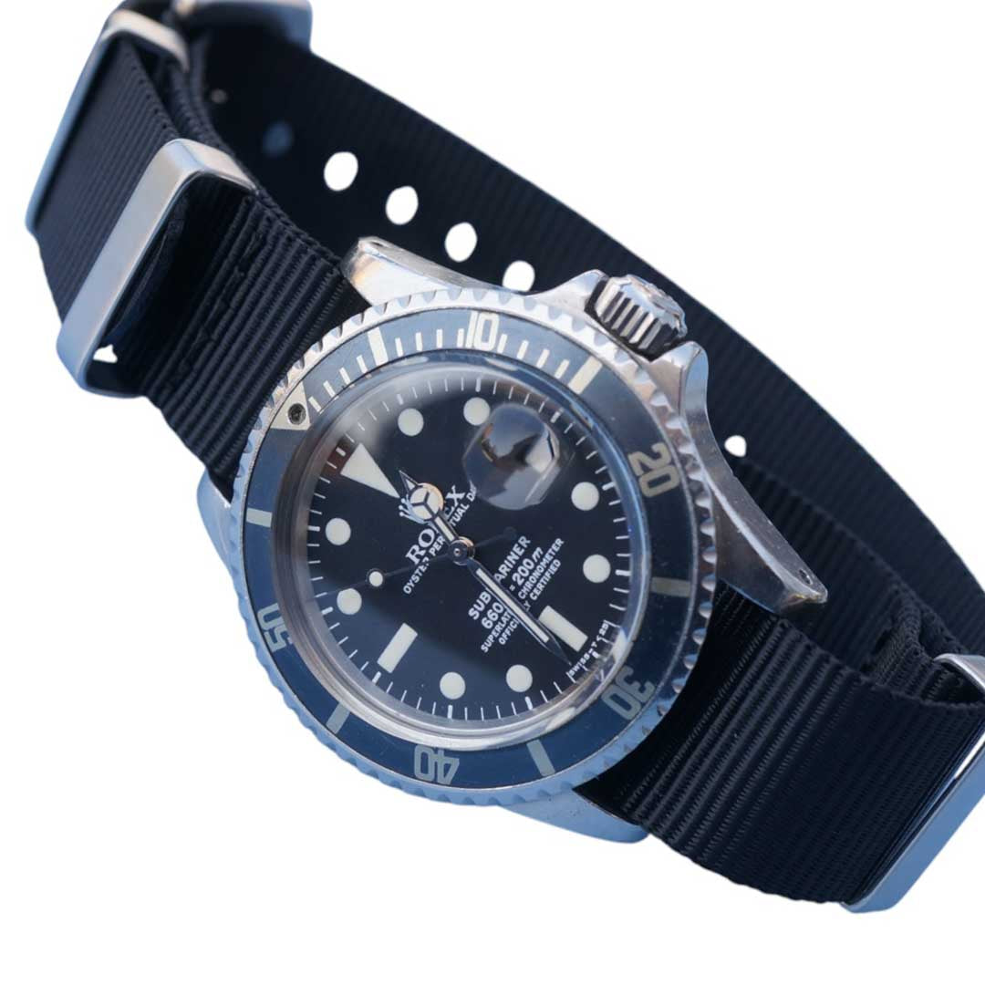 NATO Strap - textiles Uhrenarmband mit einer Uhr Rolex