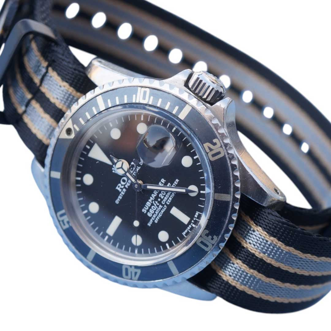 NATO Strap - textiles Uhrenarmband mit einer Uhr Rolex