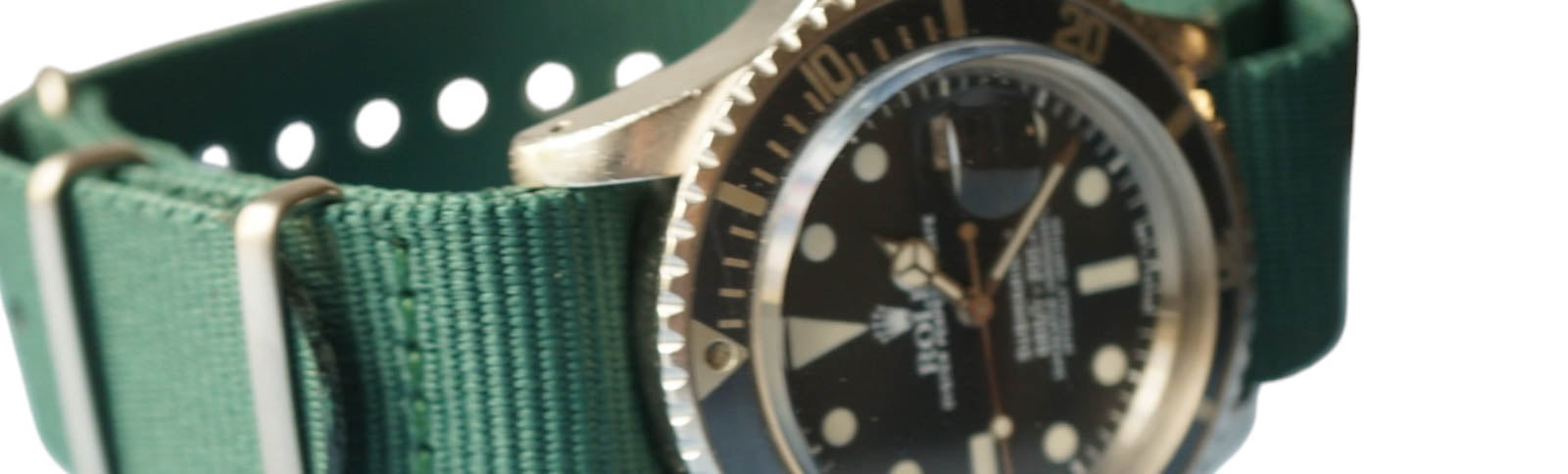 NATO Strap - textiles Uhrenarmband mit einer Uhr Rolex