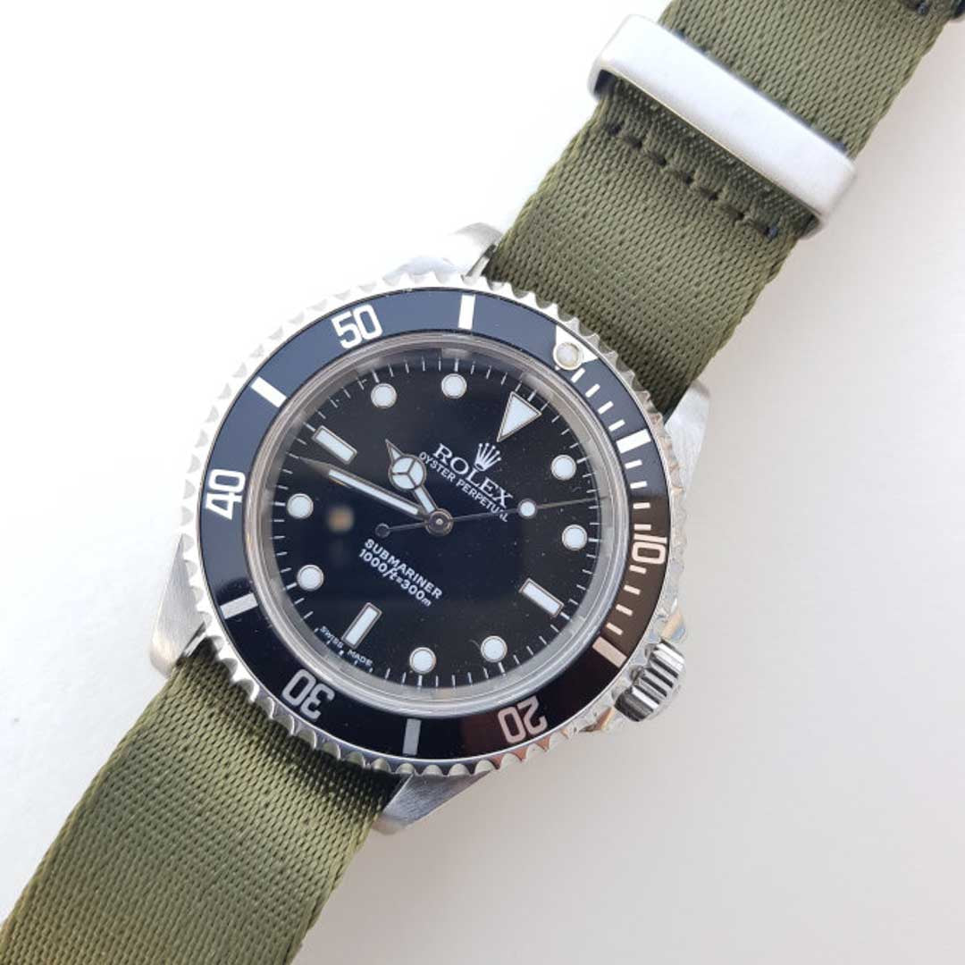 NATO Strap - textiles Uhrenarmband mit einer Uhr Rolex