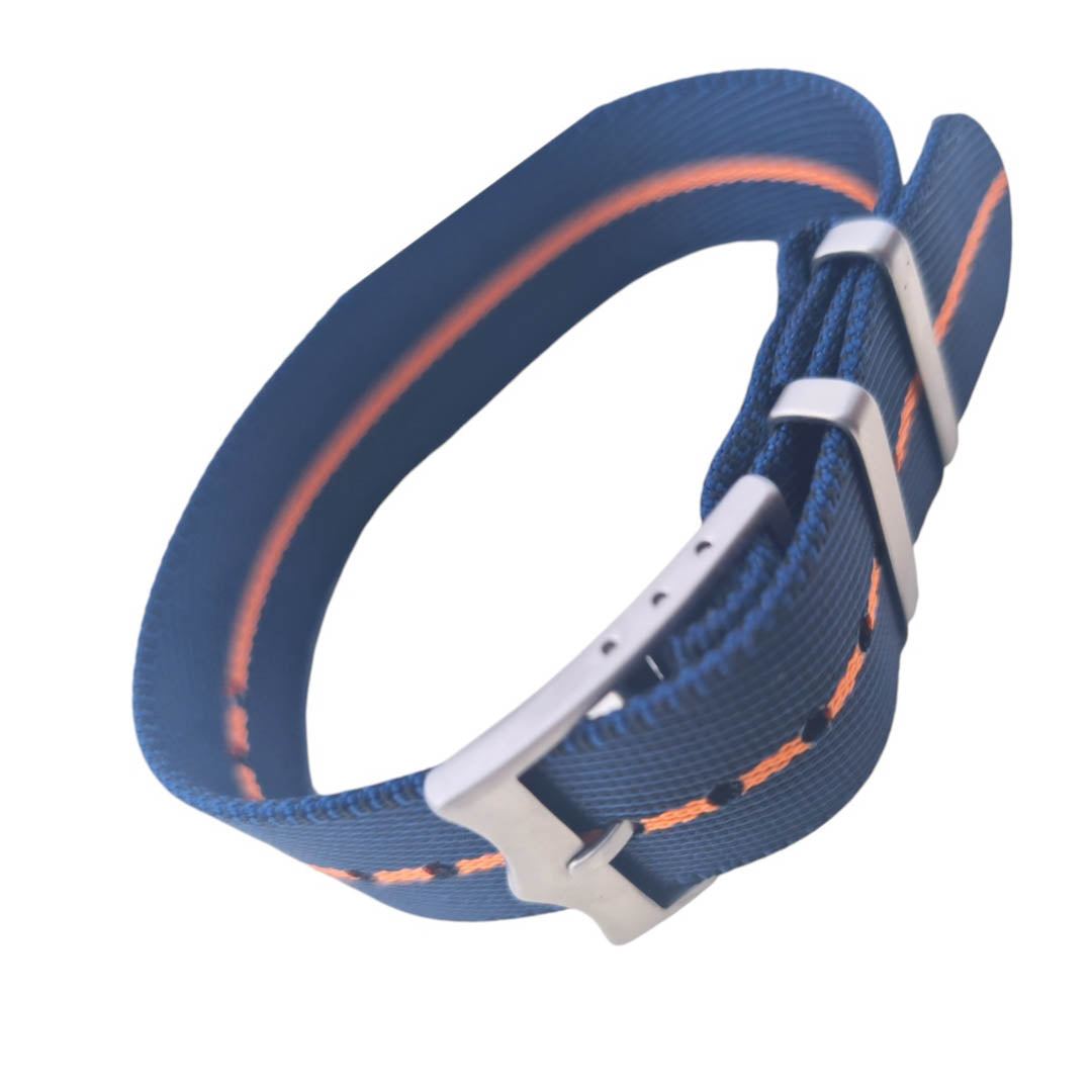 textiles Uhrenarmband mit mattierter Edelstahlschliesse