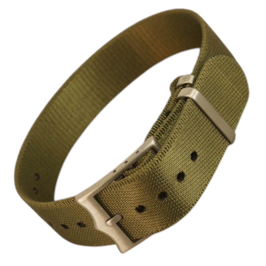 textiles Uhrenarmband mit mattierter Edelstahlschliesse