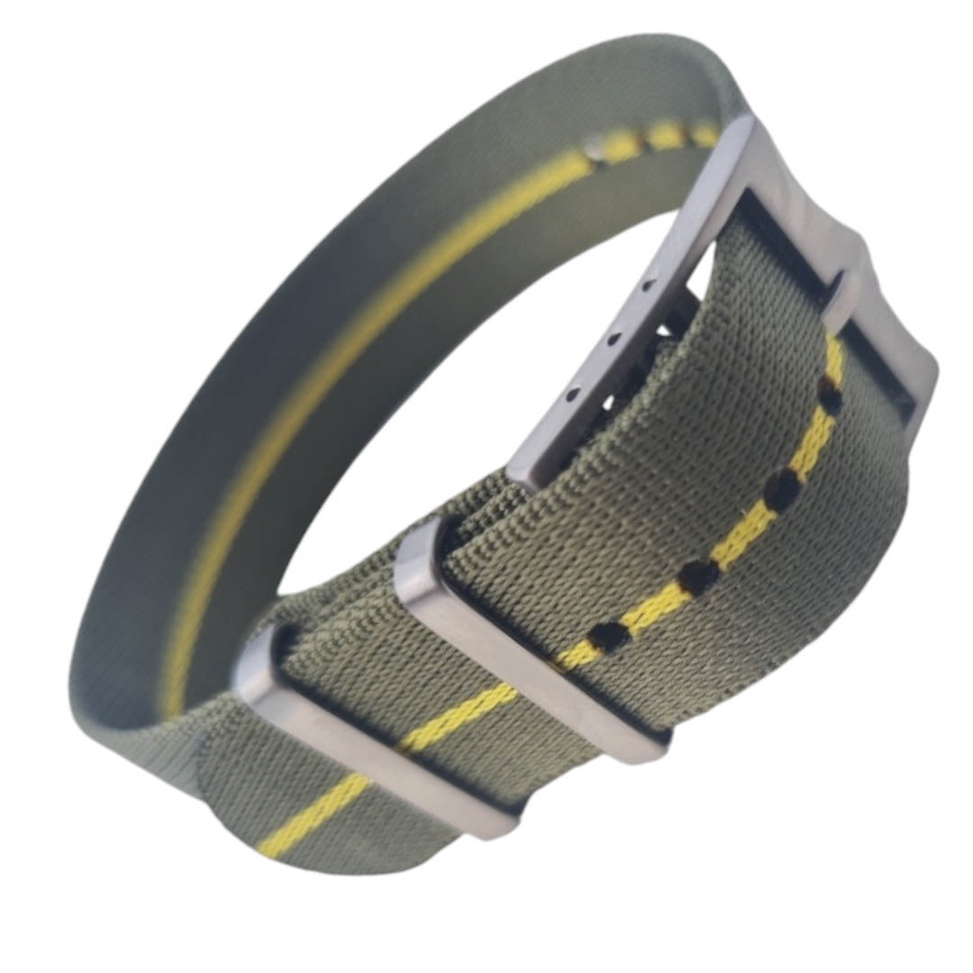 textiles Uhrenarmband mit mattierter Edelstahlschliesse
