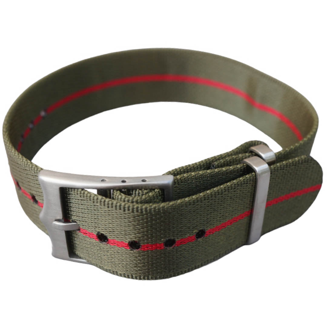 textiles Uhrenarmband mit mattierter Edelstahlschliesse