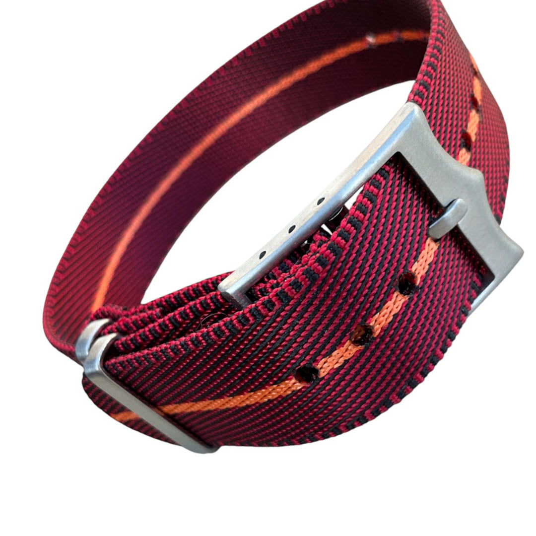 textiles Uhrenarmband mit mattierter Edelstahlschliesse