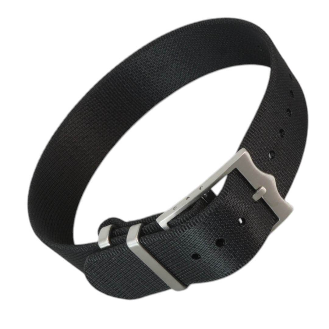 textiles Uhrenarmband mit mattierter Edelstahlschliesse