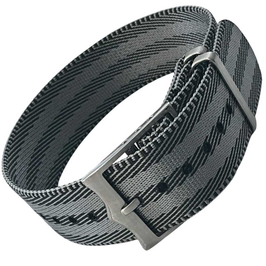 textiles Uhrenarmband mit mattierter Edelstahlschliesse