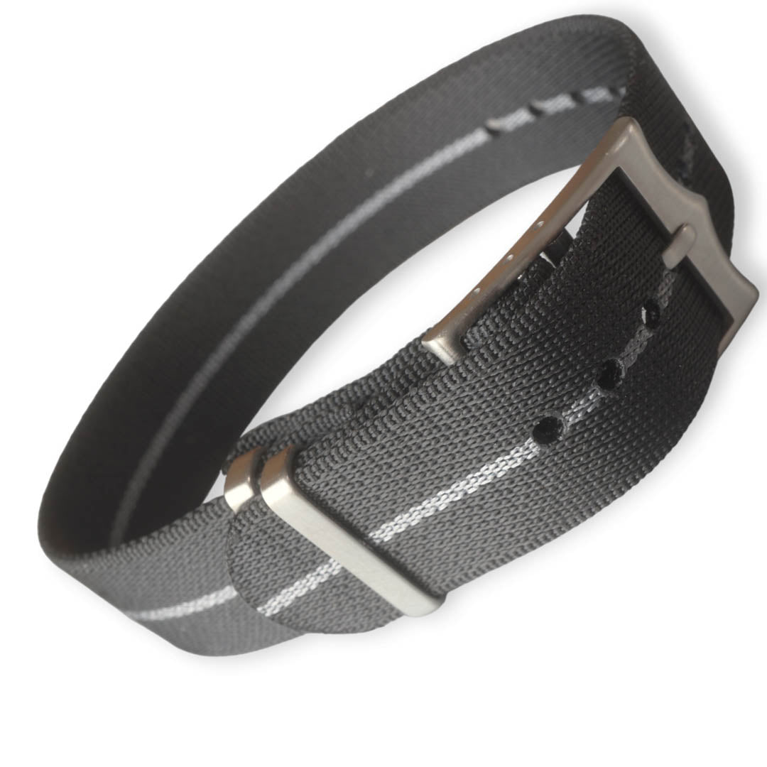 textiles Uhrenarmband mit mattierter Edelstahlschliesse