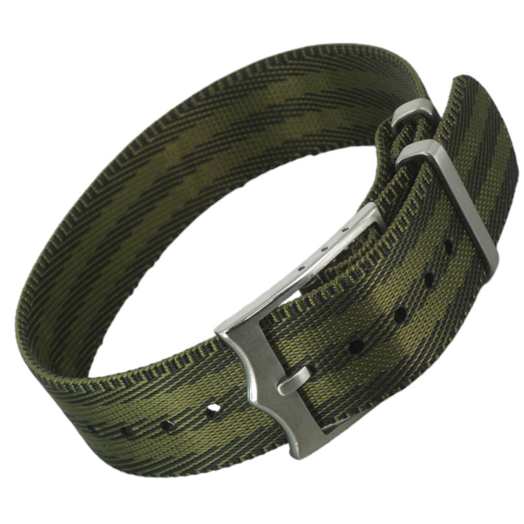 textiles Uhrenarmband mit mattierter Edelstahlschliesse