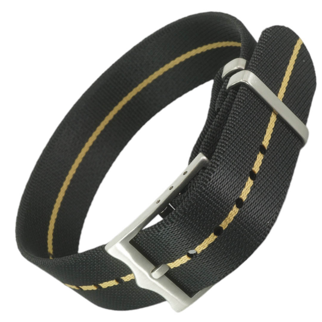 textiles Uhrenarmband mit mattierter Edelstahlschliesse