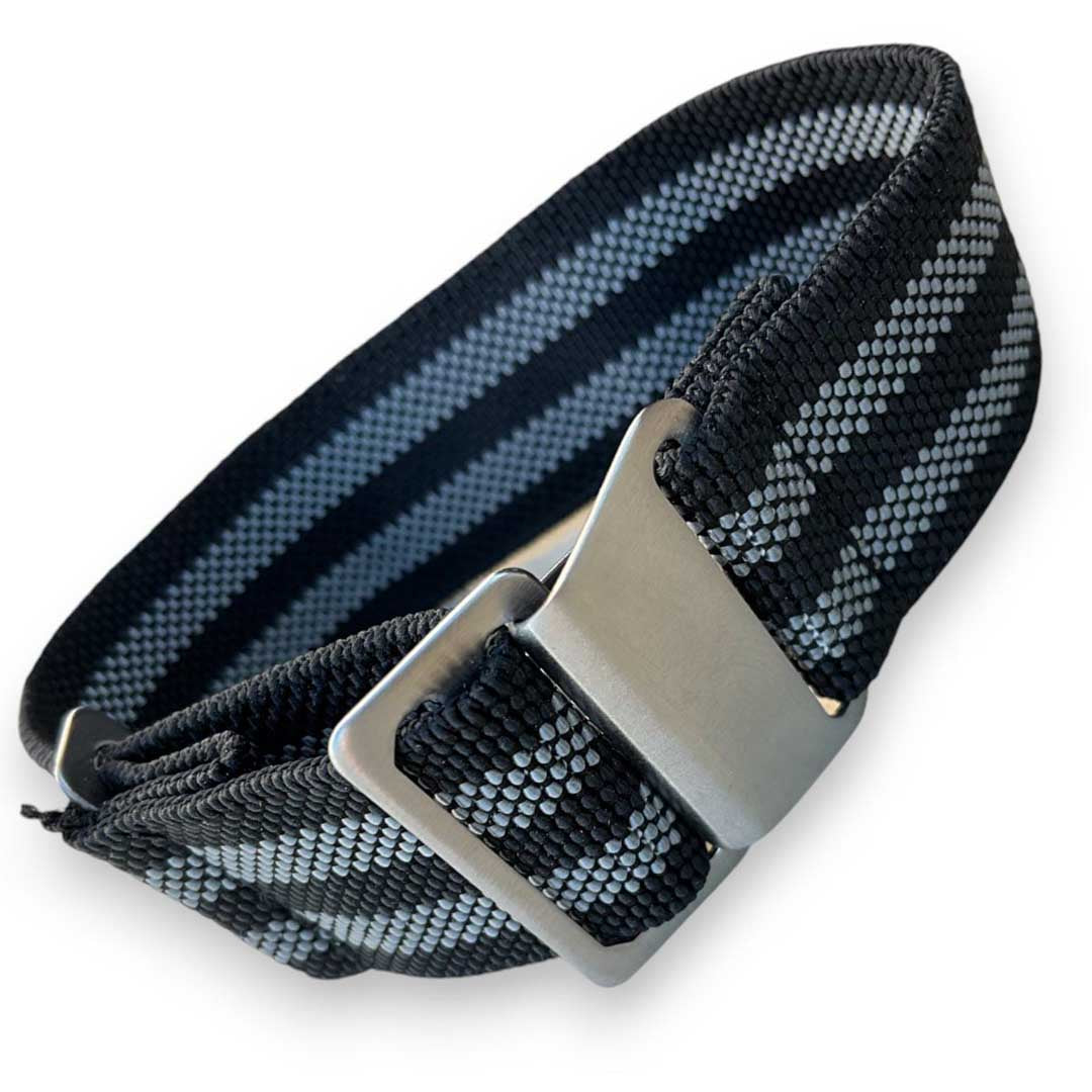 Stretch Armband schwarz grau gestreift James Bond