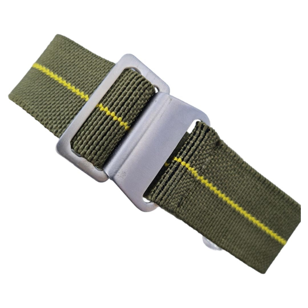 Stretch Uhrenarmband mit Spangenschliesse aus mattierten Edelstahl - Parachute Strap
