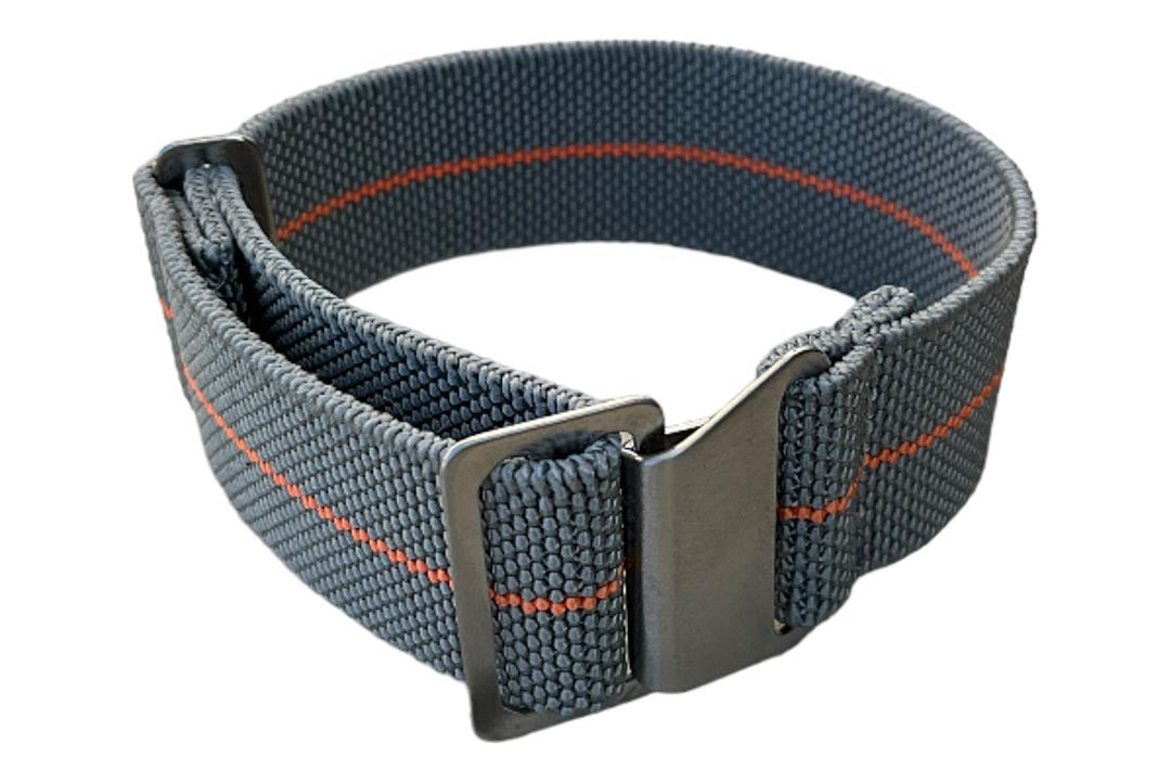 Stretch Uhrenarmband mit Spangenschliesse aus mattierten Edelstahl - Parachute Strap