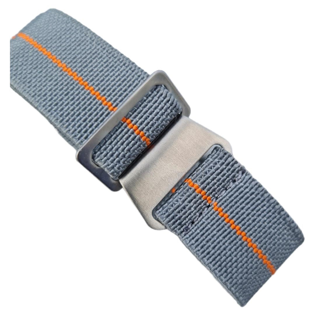 Stretch Uhrenarmband mit Spangenschliesse aus mattierten Edelstahl - Parachute Strap