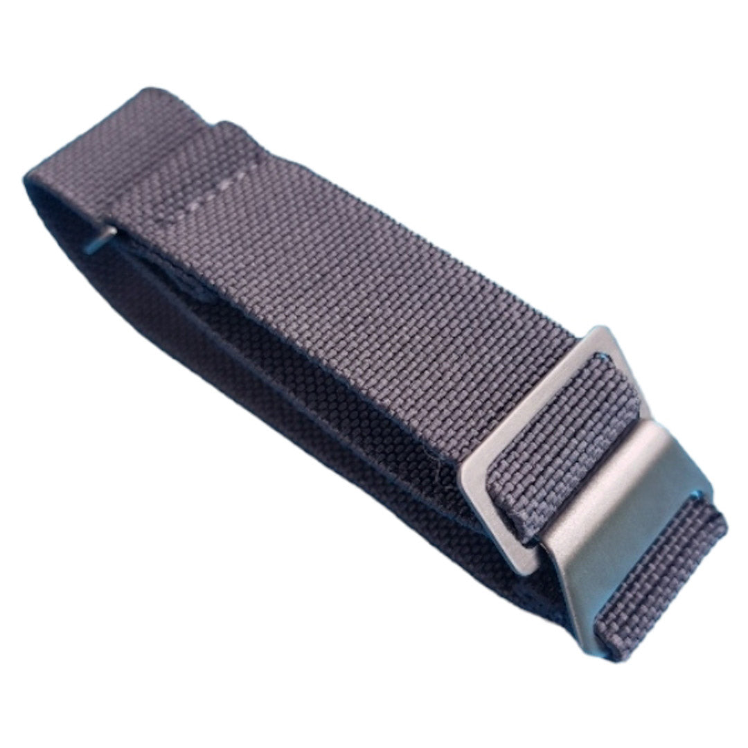 Stretch Uhrenarmband mit Spangenschliesse aus mattierten Edelstahl - Parachute Strap