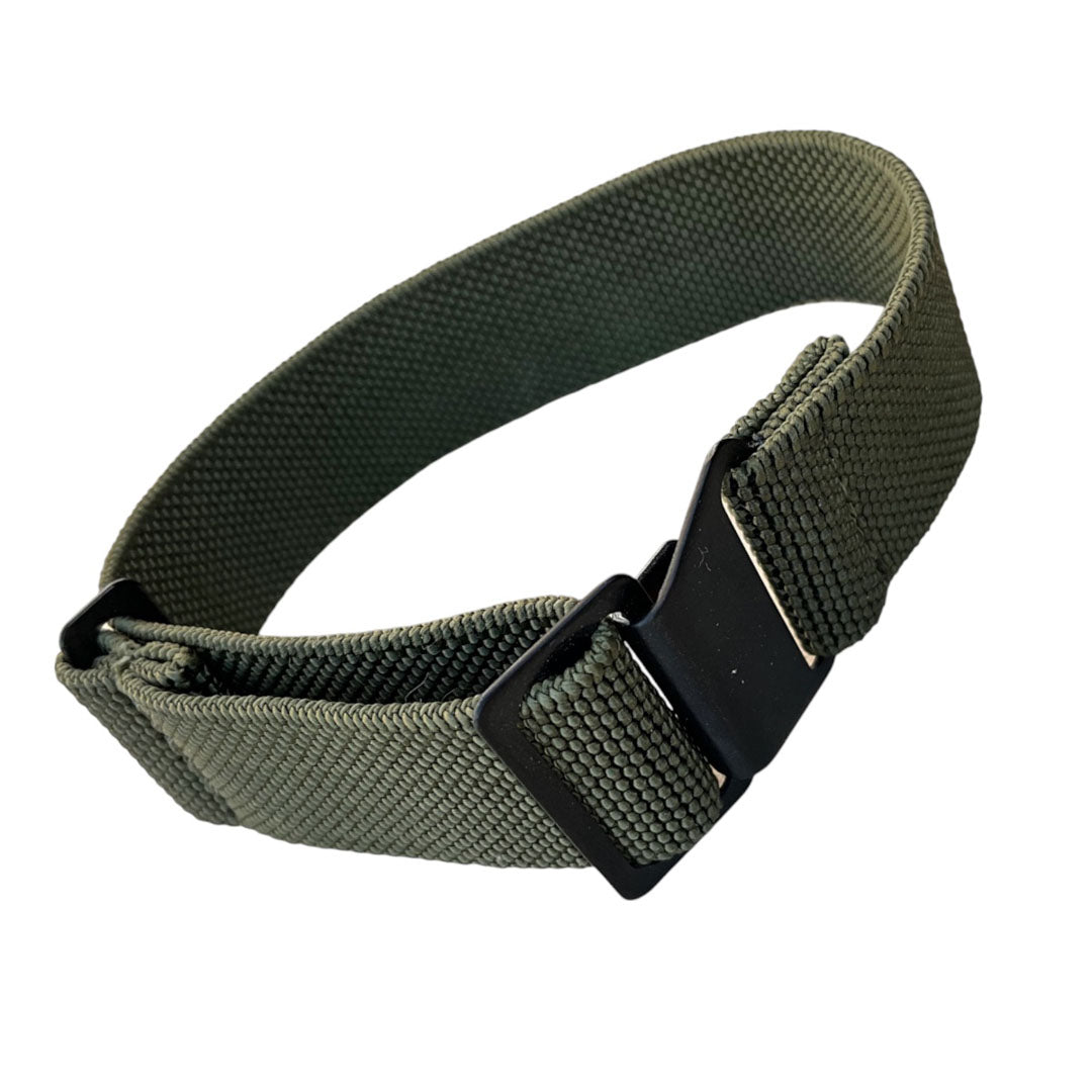 Stretch Uhrenarmband mit Spangenschliesse aus mattierten Edelstahl - Parachute Strap