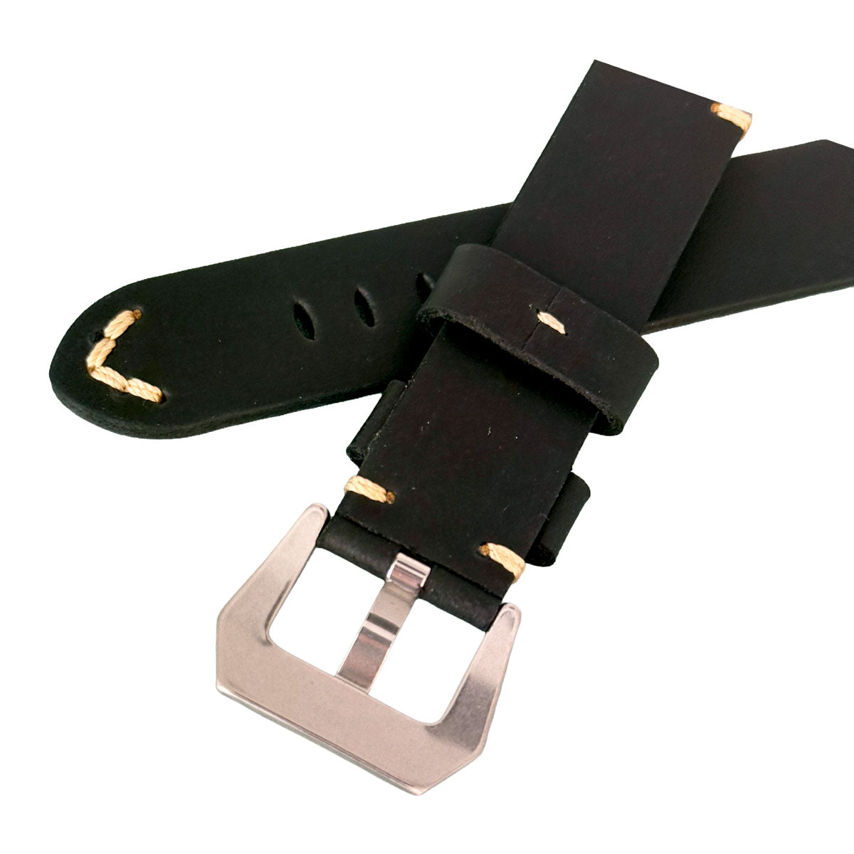 Uhrenarmband aus Leder Farbe schwarz