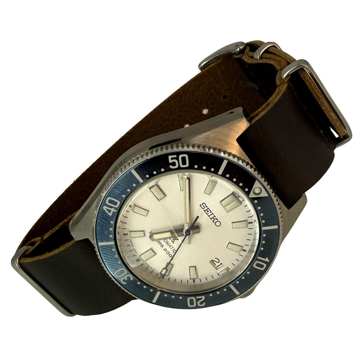 NATO Strap aus Leder Farbe dunkelbraun - coffee