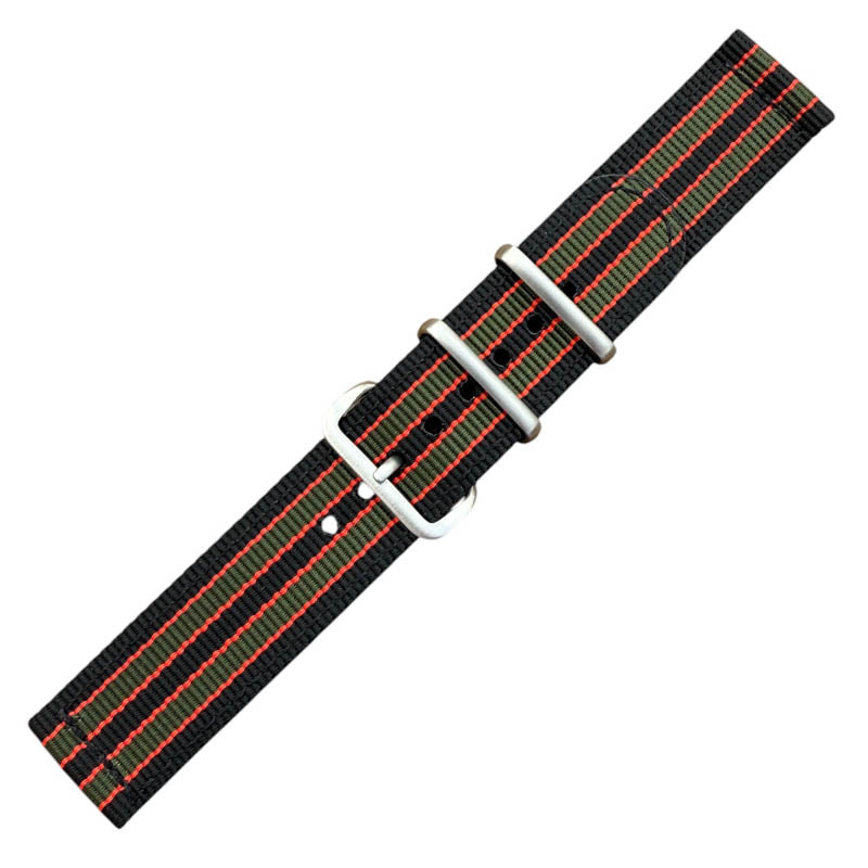 Nylon Armband zweiteilig Farbe schwarz,oliv orange - Goldfinger