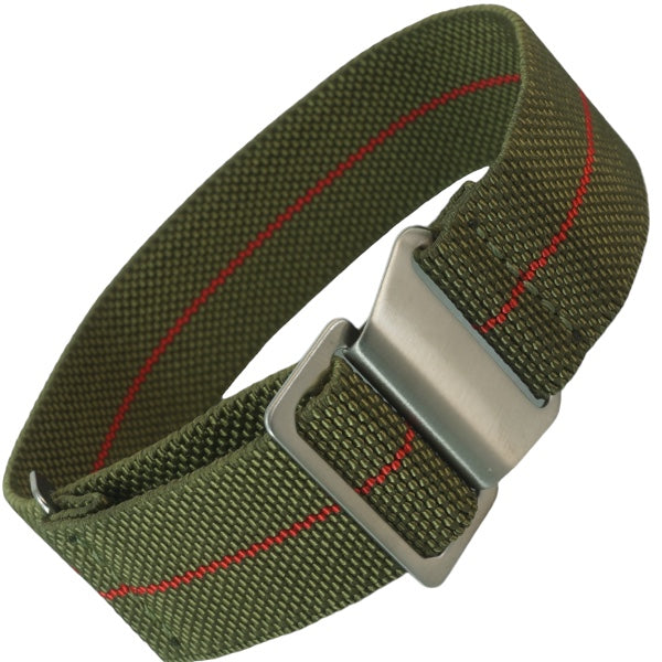 Stretch Uhrenarmband mit Spangenschliesse aus mattierten Edelstahl - Parachute Strap