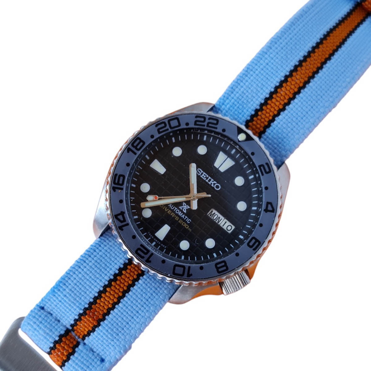 Stretch Uhrenarmband mit Spangenschliesse aus mattierten Edelstahl - Parachute Strap