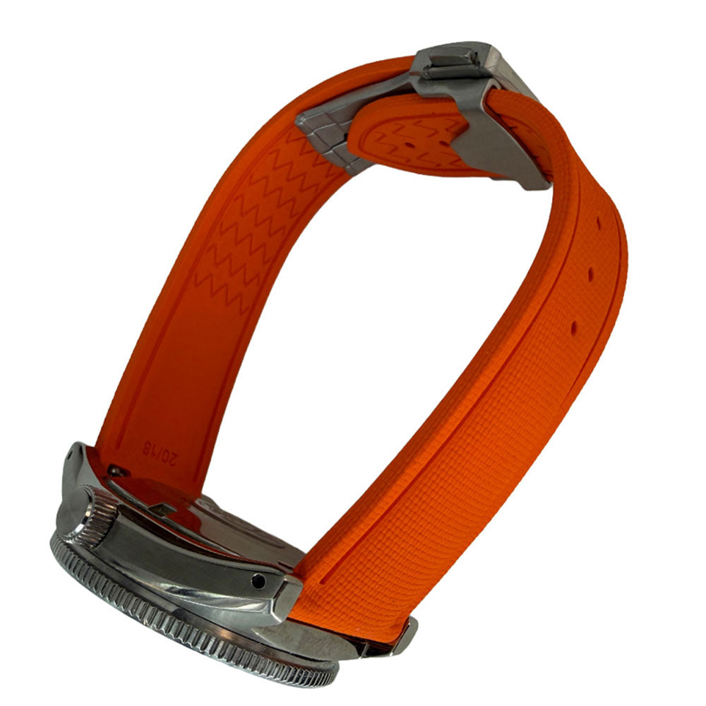 Rubber Strap – orange split mit Faltschliesse
