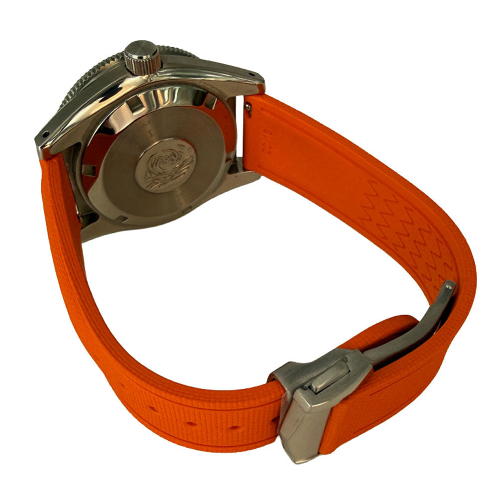 Rubber Strap – orange split mit Faltschliesse