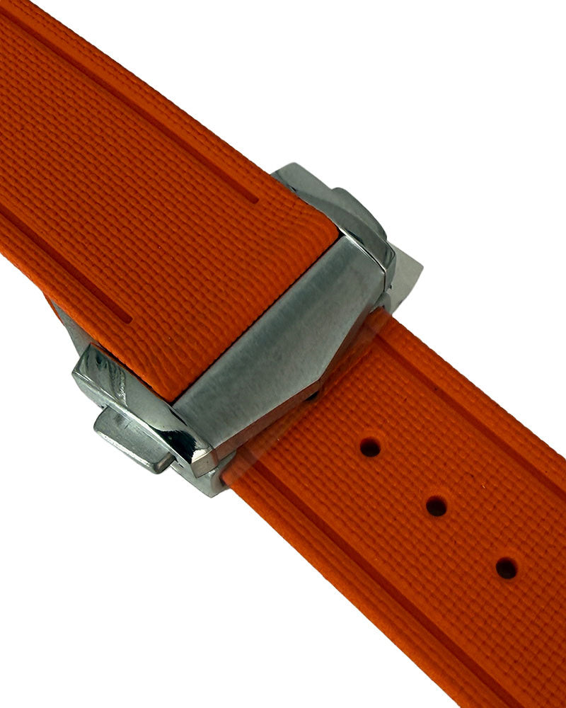 Rubber Strap – orange split mit Faltschliesse
