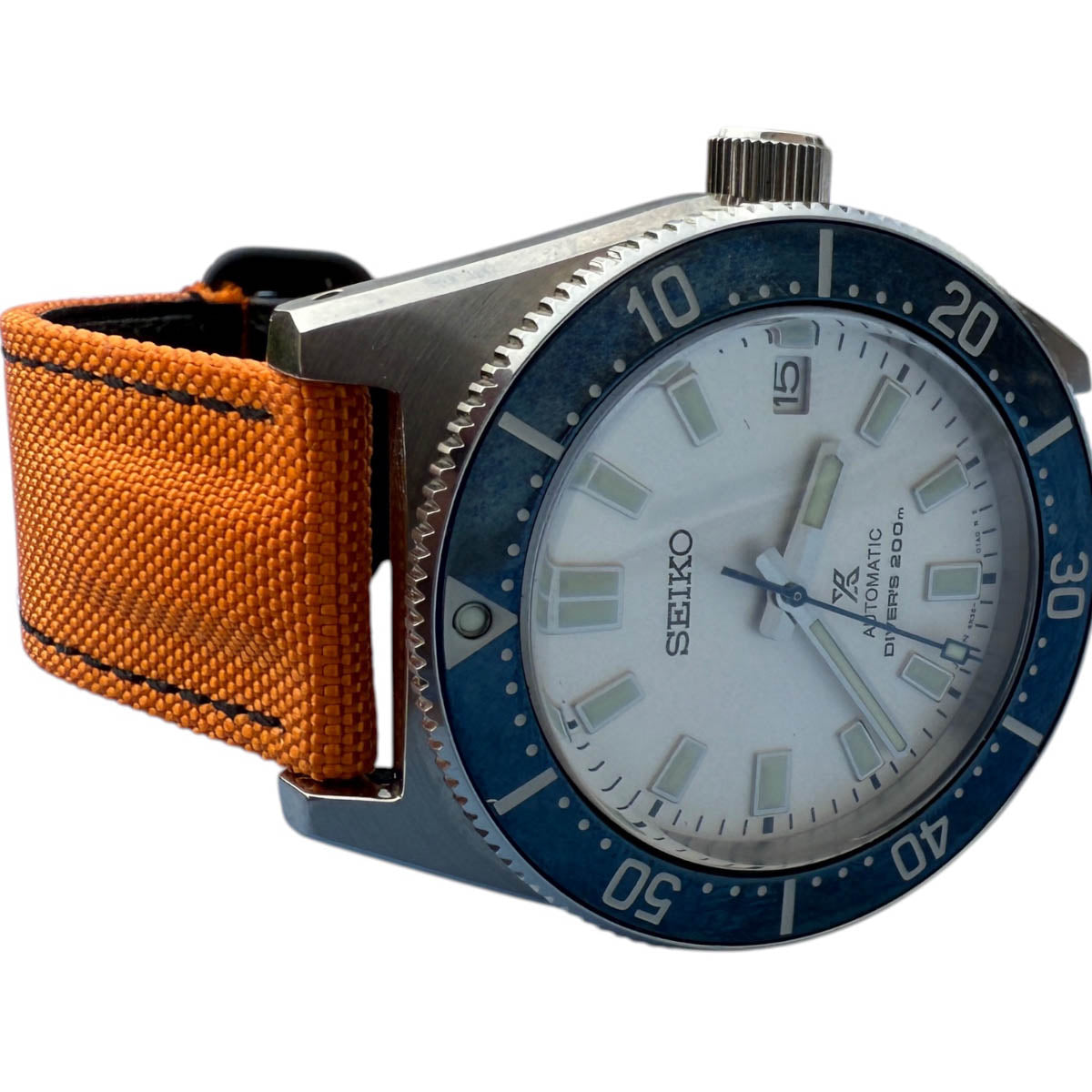 Velcro Strap – orange Nylon-Uhrenarmband mit Klettverschluss