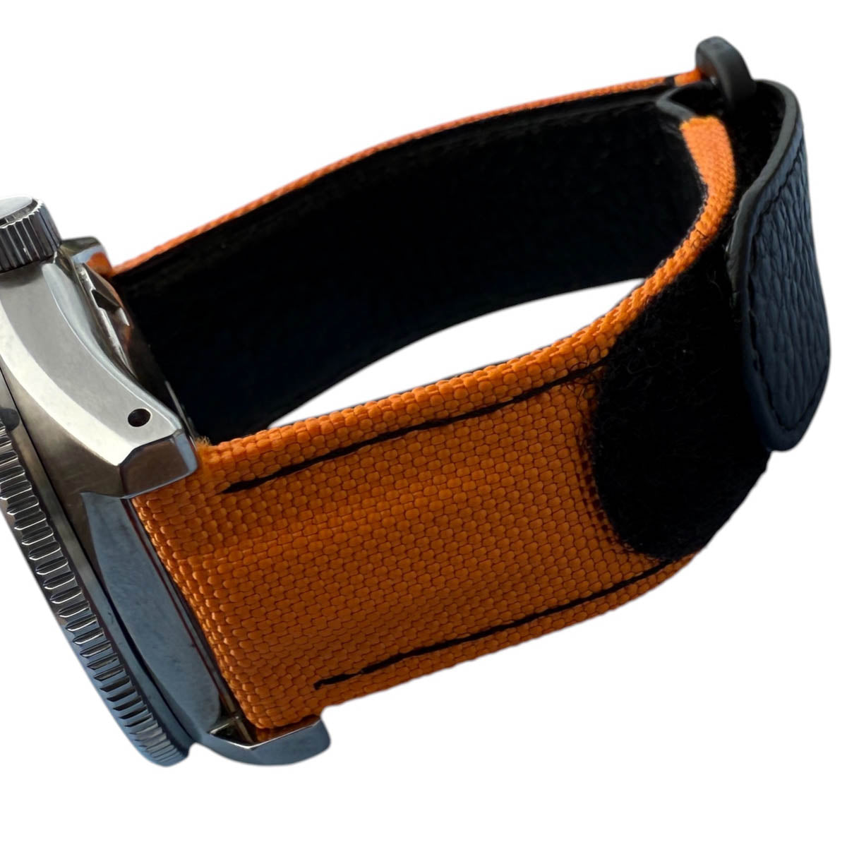 Velcro Strap – orange Nylon-Uhrenarmband mit Klettverschluss